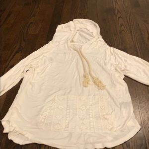 POL White Lace Lightweight Sweatshirt